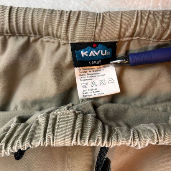 Kavu Pants Mens Large Khaki Straight Fit Outdoor Canvas Belted Climbing Casual - Picture 2 of 13